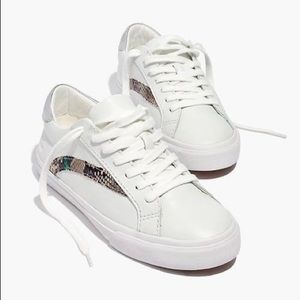 MADEWELL Size 6.5 White Sneakers w/ Snakeskin